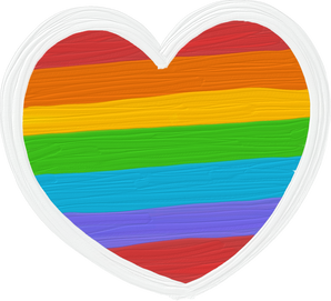 Cute Painterly Pride LGBT Rainbow Heart